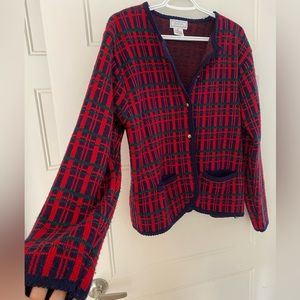 Eaton button down plaid cardigan vintage